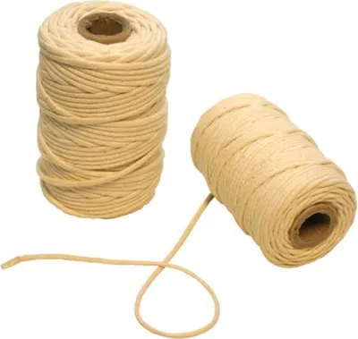 Produktbild von Toolland Baumwollschnur 100 m weiß geflochten 2 mm auf Spule für Basteln Dekoration DIY und
