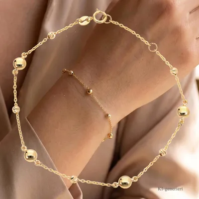 Produktbild von Verstellbares filigranes Armkettchen echt Gold 333 (8 kt)