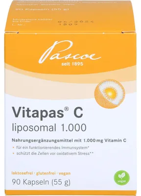 Immagine prodotto di Vitapas C liposomiale 1.000 capsule protegge le cellule dallo stress ossidativo, 90 capsule