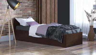 Produktbild von Bett 90x200cm mit Matratze und Bettkasten PARTY 1 - Wenge