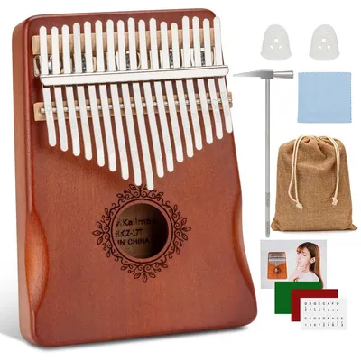 Produktbild von Kalimba 17 Tasten, Tragbares Fingerpiano mit Stimmhammer & Lernanleitung, Mbira Daumenklavier für Kinder, Erwachsene & Musikliebhaber