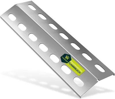 Produktbild von Flammblech aus Edelstahl V2A für Gasgrill | 39 x 12 x 2,5 cm | Rostfrei | 1 mm