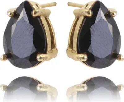 Produktbild von Elegante Ohrringe aus 14K vergoldetem Chirurgenstahl, Hellgold, Maße 0,9 x 1,3 cm