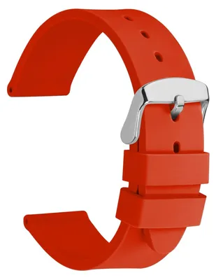 Image de Bracelet de montre en silicone avec fermeture en acier inoxydable, bracelet de remplacement pour différentes tailles