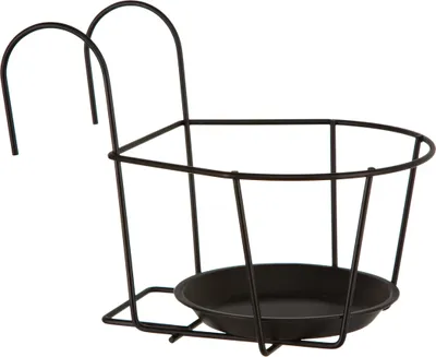 Produktbild von Dehner Blumentopfhalter für den Balkon, Metall, ca. 25 x 30 x 27 cm, schwarz