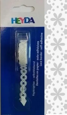 Zdjęcie produktu dla Heyda 204880088 Koronka papierowa samoprzylepna "Kwiaty" 2 m x 10 mm biała