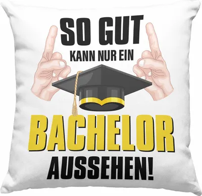 Produktbild von Trendation - Bachelor Abschluss Geschenk Deko-Kissen mit Füllung 40x40 Prüfung Bestanden Uni Graduation Geschenkidee - So Gut Kann Nur Ein Bachelor Aussehen (Grau)