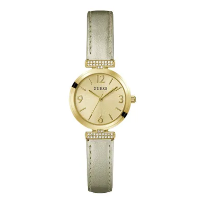 Produktbild von Guess Damenuhr GW0614L2 Goldfarbenes Edelstahlgehäuse 28mm, Armband mit Steinen