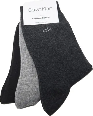 Zdjęcie produktu dla Skarpetki damskie CK CALVIN KLEIN 3 pary różnych ciepłych bawełnianych krótkich skarpetek artykuł 100001895 COMBED Bawełna, 002 Ciemnoszary combo, EUR 39/42 - UK 6 - 8 US 8 - 10, Bawełna 73%,Poliamid 25%,Elasthan 2%