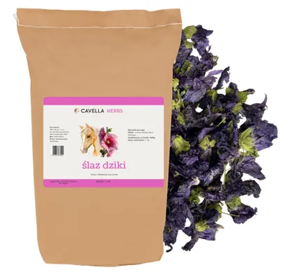 Produktbild von Cavella Pferdefutter Kwiat Ślazu, Getrocknete Wildmalvenblüten Für Pferde, Zur Unterstützung Von Schleimhäuten, Husten Und Verdauung, 1 Kg
