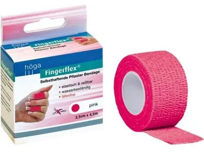 Productafbeelding van HÖGA-PHARM Fingerflex, zelfklevende pleisters voor de vinger, roze, 2,5 cm x 4,5 m, 1 stuk