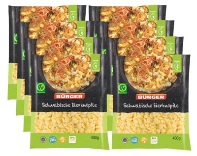 Produktbild von BÜRGER Schwäbische Eierknöpfle – Traditionelle Beilage aus frischen Eiern & hochwertigem Mehl, fein & vollmundig, ideal zu Fleisch- und Gemüsegerichte