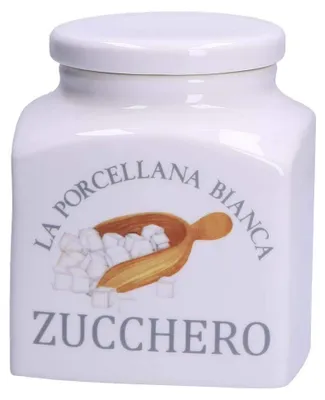Porzellan-Dose für Zucker, 1,1 l, 11,5x11,5x14,5 cm, weiß
