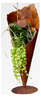 Produktbild von Gartendekoration Rost Pflanztüte 60 cm Metall Deko Garten Bodenvase Terrasse