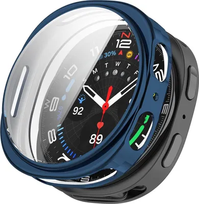 Obrázek produktu pro Pro Samsung Galaxy Watch 8 44mm Galvanizovaný plný kryt TPU Smart Watch Ochranný kryt Blue
