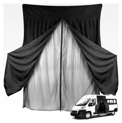 Produktbild von Insektennetz für FIAT Ducato/Peugeot Boxer/Citroen Relay 2006-2024, Auto Seitentür Schiebetür Insektennetz, Zweischichtiges Magnetisches Moskitonetz mit Wildleder