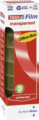 Image de tesa® 57404-00002-04 Film adhésif Office Box - transparent, 19 mm x 10 m, 8 rouleaux