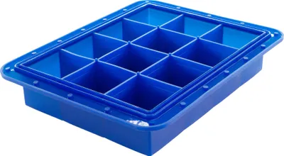 Zdjęcie produktu dla Tacka na kostki lodu Lurch Froma z przezroczystą pokrywką niebieska - kostka 5x5cm