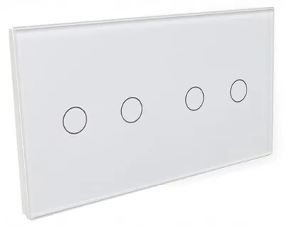 Produktbild von B-LINE Prestige Touch-Schalter Glas Weiß 4-fach