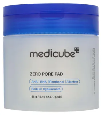 Produktbild von Medicube Zero Pore Pad 2.0 – Sanfte Exfoliation und intensive Porenpflege für glatte, klare Haut – Mit AHA, BHA und natürlichen Pflanzenextrakten – 70 Pads