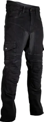 Produktbild von Herren Motorradjeans Bikerjeans Cargojeans mit Protektoren Biker Motorrad Hose(Schwarz,W30 / L34)