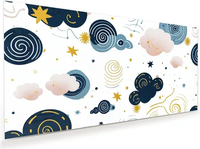 Produktbild von Glasbild 120x60cm in XXL für Wohnzimmer, Schlafzimmer Motiv Wirbelwolken Design