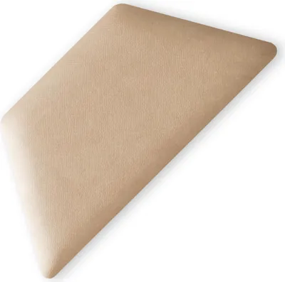 Produktbild von TAPHICEROS Halb Hex Wandpaneel Polsterpaneel, 30x15 cm, Oben/Unter, 1stk, ALOVA 53, Cremig, Wandkissen Halb Hexagon Wandpolster Kopfteil für Bett Gepolstert Polsterplatte