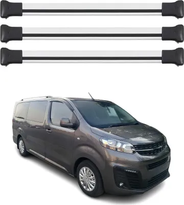 Image de Barres de toit de base pour Opel Vivaro C / Zafira Life 2019-2026, aluminium argenté, 3 pièces