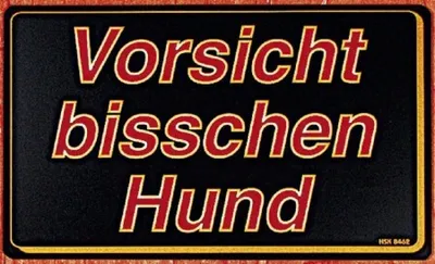 Produktbild von Kunststoffschild - Vorsicht bisschen Hund - 25cm x 15cm - 308462
