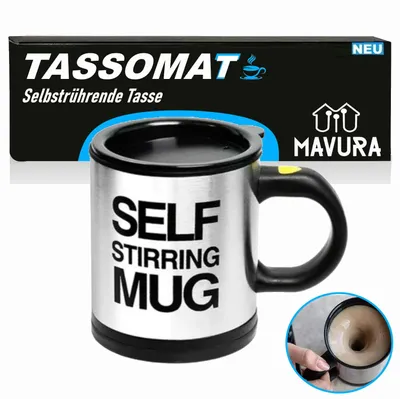 Produktbild von TASSOMAT Selbstrührende Tasse Selbstumrührender Edelstahl Becher Kaffeetasse Kaffeebecher