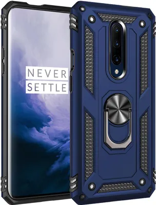 Produktbild von LaimTop OnePlus 7 Pro Hülle, Hybrid Robuste Rüstung Drehbarer Ring Halter Ständer Dual Layer Hard PC + TPU Stoßfest Schutzhülle für OnePlus 7 Pro Navy