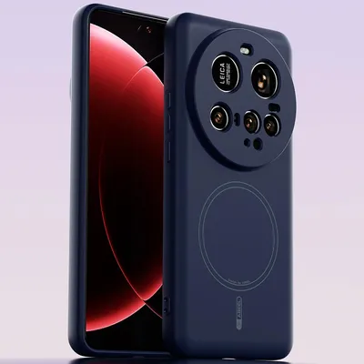 Image de Etui magnétique pour Xiaomi 15 Ultra, compatible MagSafe, silicone liquide, résistant aux chocs et aux rayures Bleu foncé