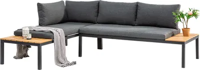 Produktbild von riess-ambiente Modulare Garten Sitzgruppe ORLANDO LOUNGE 240cm champagner greige Aluminium wetterfest inkl. Kissen Terrassenmöbel Balkonmöbel