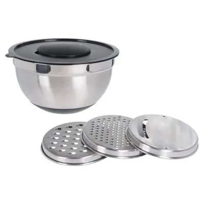 Produktbild von Koopman Rührschüssel mit angebrachter Reibe, Edelstahl, Silber