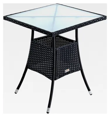 Produktbild von Beistelltisch aus Polyrattan 60x60 cm (Schwarz)