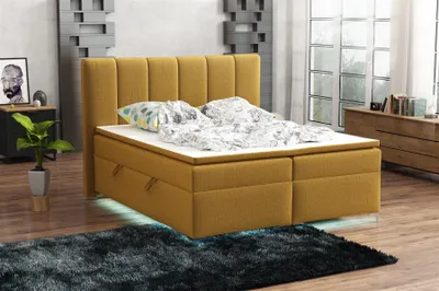 Produktbild von Boxspringbett Schlafzimmerbett ANGEL 180x200cm Stoff Monolith inkl.Bettkasten