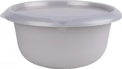 Produktbild von Kunststoffschüssel mit Deckel grau beige 1.75l