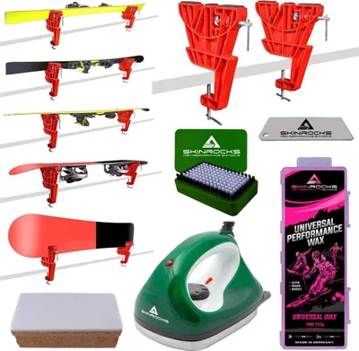 Image de SkinRocks Skiwachs Set 6-pièces Skispanner Fer à repasser Wax Alpin Ski Vice Ultra