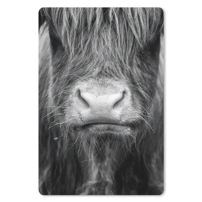 Produktbild von MuchoWow® Mauspad Mousepad Schottischer Highlander - Kuh - Schwarz - Weiß - Tiere 18x27 cm - Mousepads - Maus Mat - Pad - Mausunterlage