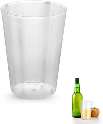 Imagen del producto de Juego de 15 vasos de plástico reutilizables, de 500 ml, apilables, ideales para fiestas