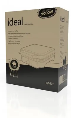 Produktbild von Waffeleisen Ideal IK1602 1200 W für 4 Waffeln mit Bräunungsregler