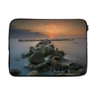 Produktbild von MuchoWow® Laptop Hülle 14 ZollMeer - Sonne - Steine Laptoptasche - Laptoptasche - Stoßsicher - Schutzhaube
