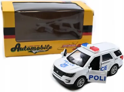 Zdjęcie produktu dla Policja Radiowóz Samochód Terenowy Metalowe Auto Światło Dźwięk