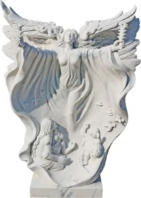 Produktbild von Casa Padrino Luxus Jugendstil Marmor Deko Skulptur Engel Weiß H. 160 cm - Prunkvolle Garten Marmor Deko Figur - Barock & Jugendstil Garten Marmor Deko Accessoires - Edel & Prunkvoll