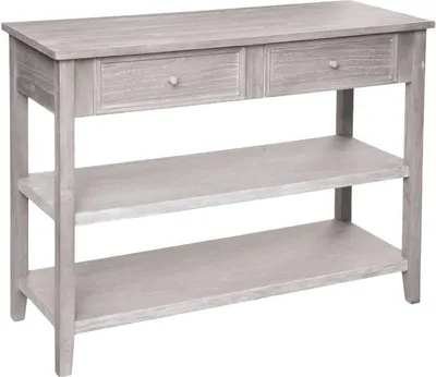 Zdjęcie produktu dla Konsola "Charme" - bielone drewno - 2 szuflady - Atmosphera créateur d'intérieur