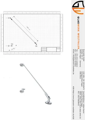 Immagine prodotto di Vetreria Westfalen (3STR) 250x90 cm Vetro grigio Tettoia + supporto SW