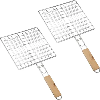 Produktbild von Famanu Tragbare BBQ Grillmand - Faltbare Grillmand für Fisch Gemüse Garnelen Steak