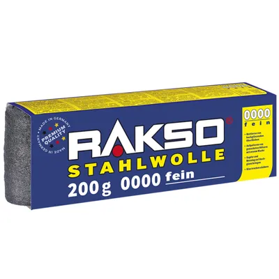 Produktbild von RAKSO Stahlwolle Banderole Sorte 0000 Extra-Fein 1 x 200g