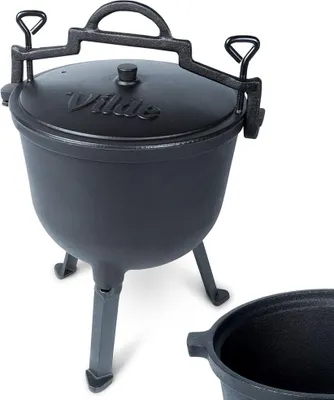 Image de Bouilloire en fonte Pot de chasse hongrois Rôtissage Feu de camp 10L