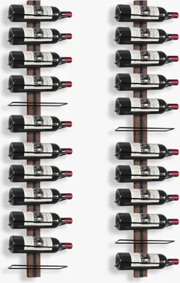 Obrázok produktu pre Nástenný regál na víno pre 24 fliaš, drevený